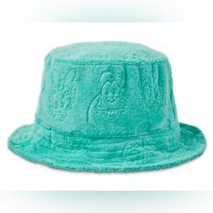 Disney Parks Mickey Mouse and Friends Bucket Hat Terry Cloth Aqua One Size New